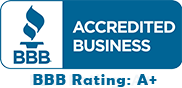 BBB accredited business A+ rating badge